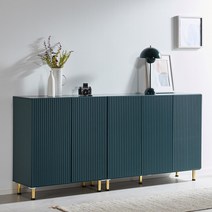 공간사이 센트 템바보드 2000 수납 거실장 세트, 딥그린(pa1038)