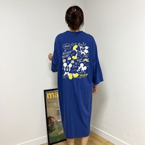 4color 바나나 미키마우스 루즈핏 박스 홈웨어 롱원피스