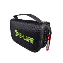 헤라클레스 다목적 스팽글 낚시 루어 백 대형 15cm * 10cm * 3.7cm 후크 액세서리 보관 블랙 옥스포드 휴대용 방수, 검은색