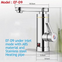 온수코일 Ecofresh-탱크리스 전기 순간 온수기 수도꼭지 주방 LED EU 플러그, 04 D9 Plating ABS shell