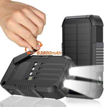 대용량 수동식 태양광 충전 야외 비상 충전기, 주황색 30000mAh