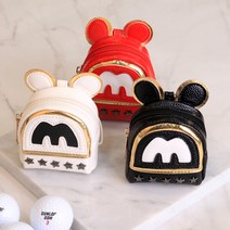 [골프샵원] 골프볼파우치 골프공주머니 골프파우치 볼파우치 볼주머니 골프공파우치 골프공허리주머니 골프볼벨트주머니 골프공케이스 골프볼케이스, 미키 블랙, 1개