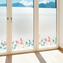 제제데코 창문시트지 유리창시트지 칼라 안개시트지 벨리아리프01, L-A(950X1200mm)+4000/스카이블루