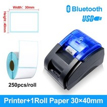 네임스티커 미니라벨기 라벨 메이커 프린터 스티커 블루투스 열 UV 기계 자체 접착 20mm-58mm 바코드, 04 Add 30x40Roll_03 AU 플러그