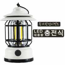 Neirny 감성 캠핑 클래식 랜턴 USB 충전식 차박 LED 조명 램프 대용량 배터리 캠핑 용품, 화이트 충전형