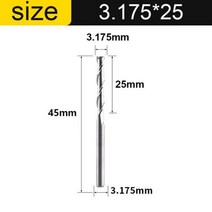 밀링커터 파이프컷팅기 Vsharp CNC 조각 라우터 비트 플랫 코 엔드 밀 2 두 피리 나선형 Upcut 밀링 커터 도구 초경 우드 MDF PVC, 3.175x25, 10pcs