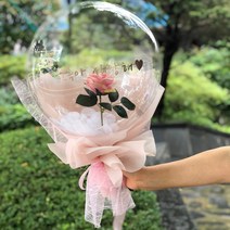 꽃채운 꽃풍선 풍선꽃 용돈풍선 풍선꽃다발 레터링풍선 생일선물 용돈꽃다발 졸업꽃다발 졸업식꽃다발, 연핑크