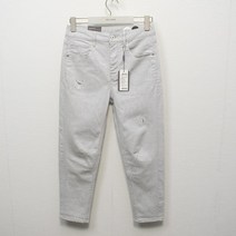 여자찢어진청바지 전문점 ABLEJEANS 여성 워싱 입체 송곳 형 9부 대미지 슬림핏 스판팬츠 4622608343