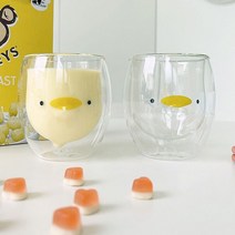 유리 컵 투명 동물 머그, 거꾸로 유리컵_시크 고양이