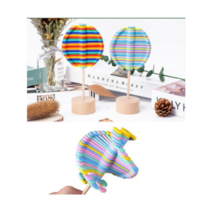 우드 스트레스 해소 무지개 스피너 키덜트 힐링 스틱, C