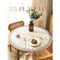 북유럽 클래식 레트로 디자인 원탁테이블보 가죽, 80x150cm, A