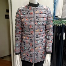 엘르골프 여자 구스 경량 라운드형 중기장 패딩 6G82001