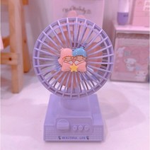 산리오 선풍기 헬로 키티 마이멜로디 마멜 쿠로미 레트로 데스크탑 걸 하트 귀여운 USB 3 단 속도 조절 팬 색상, LittleTwinStars