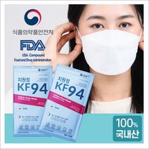 지원정/KF94[국산원자재]/흰색/ 1팩 /25매입 4팩100매/황사방역 /대형/마스크 국내생산 크린에어블루