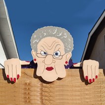 방가로용품 재미 있은 울타리 식 노인 레이디 크리 에이 티브 안경 마당 징후 정원 야외, 01 A