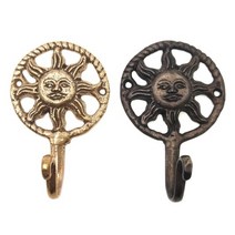 철물전 황동 주물 옷걸이 태양 1구 옷걸이 벽면용 소품걸이, 골드