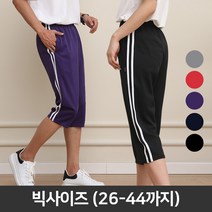 턴키 빅사이즈 [26-44까지] 남여공용 운동복 트레이닝 스포츠 두줄 7부 바지
