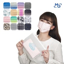 미연다 레인보우 컬러 색깔 패션 무지개 연예인 마기꾼 덴탈 마스크 대형 중형 20매입, 16.호피브라운, 16.호피브라운