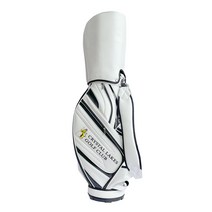내구성있는 휴대용 표준 골프 가방 PU 가죽 방수 경량 GOLF 가진 대용량 골프 캐디 백 남여공용 골프 가방 화이트/ 블랙, 화이트