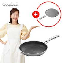 쿡셀 후라이팬 싱글코팅 블랙큐브 IH 스테인레스 인덕션 계란 후라이팬 (사은품증정), 24cm, 24cm(사은품 기름막이)