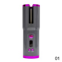 볼륨웨이브고데기 무선 자동 회전 세라믹 헤어 컬러 USB 충전식 컬링 LED 디스플레이 온도 조절 스타일러, 1.style01