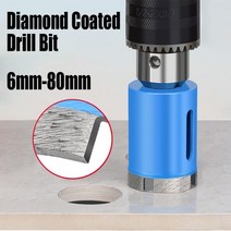 6mm80mm 다이아몬드 코팅 드릴 비트 대리석 세라믹 타일 화강암 유리 돌 구멍 톱 드릴링 절단 오프너, [04] 12mm, 04 12mm