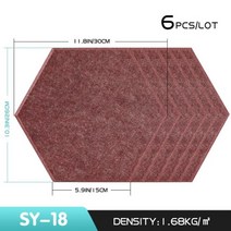 6 pcs 육각 고밀도 강력한 방음 벽 패널 방음 음향 패널 연구 회의실 벽 홈 6, sy18, SY18