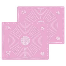 Unionvicky 키친 실리콘 베이킹매트 핑크, 2개