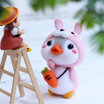 올마이DIY 양모펠트 니들펠트 양모공예 패키지 세트 울 인형만들기 60종 모음, NO_39.당근 펭귄