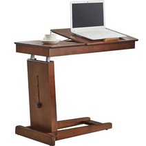 높낮이조절책상 클래식 접이식 리프트 노트북 테이블, 월넛 사이드테이블