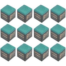 당구큐대 당구용품 파우더 풀 큐 화이트 다이아몬드 스틱 팁 닦기 스누커 클럽 초크 마찰 증가 당구 게임 초콜릿 12 개, [01] Green