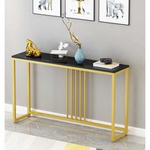 미니콘솔 철제 심플 틈새 탁자 프로방스 내츄럴 협탁, 골드 블랙