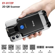 택배스캐너 바코드스캐너 Eyoyo 휴대용 백 클립 블루투스 리더 휴대폰 QR 이미지 맥시코드 PDF417 화면 1600mAh 배터리 1D 2D, EY-017ZP