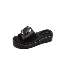 유블리 실내외 겸용 슬리퍼 착화감좋은 웨지힐 신발 문라잇