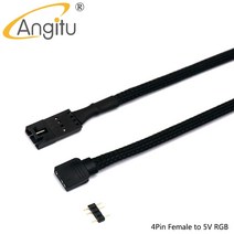 Angitu Corsair 팬/허브/조명 노드/커맨더 RGB 어댑터 케이블 슬리브 3Pin/4Pin 팬 5V 3Pin LED Cable-50cm, 04 4p F to rgb 2_01 Sleeved