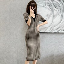 쇼룸 여성 브이넥 슬림핏 니트원피스