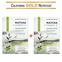 California Gold Nutrition MATCHA 말차 가루 비타민C 카무카무 오렌지 껍질 오리지널 10포입 2팩