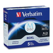 Verbatim M-디스크 BD-R 25GB 4X 시트 포함 - 5 팩 쥬얼 CD 케이스 98900, 5pk Jewel Case Box_100 GB 6X