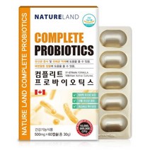 네이처랜드 - 컴플리트 프로바이오틱스 500mg x 60캡슐 LGG유산균 락토바실러스 가세리 17 모유유산균, 2, 500mg*60캡슐