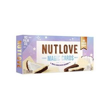 ALLNUTRITION Nutlove Magic Cards 화이트 초콜릿으로 덮인 코코넛 크림을 곁들인 맛있는 코코아 쿠키 설탕과 팜유를 첨가하지 않은 말티톨 향으로 단맛을 더한, White Choco with Coconut