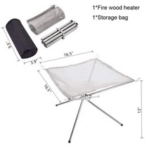 Portable Outdoor Fire Pit Collapsing Steel Mesh Fire Stand Stove Wood Heater Camping Supplies Backya, 01 Silver