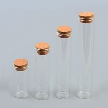 인테리어용 유리병 코르크 마개 일자형 유리통50/80 10개, 80mm