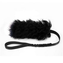 반려견 장난감 Dog Rope Toy 인터랙티브 애완견 번지 고무 공 개 예인선 양피 중형, black+91cm with ball