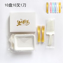 빈티지 디저트 커트러리 포크 나이프 케이크 식기세트 물방울 플라스틱 일회용 식판 접시 세트 생일 50세트, 44 B타입 펄프 플레이트 컬러 10인용50세