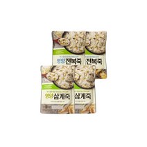 풀무원 한끼식사 영양죽 2종[삼계죽(2봉)+전복죽(2봉)] (총4봉 1봉당 1~2인분)) 식사대용 바쁜아침 아이죽 정성담아 엄마손맛 영양식 간편죽, 23개