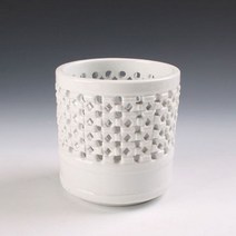 백자 투각 원형 필통 연필꽂이 다용도꽂이 특대, 없음