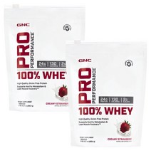 GNC 프로 퍼포먼스 웨이 프로틴 크리미 딸기 맛, 403.2g, 2개
