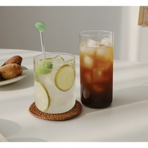 심플 유리 글라스 일자 유리컵 커피컵 홈카페 유리잔, 대 500ml