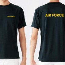 AIR FORCE 커스텀 옐로우 라운드 쿨 반팔티셔츠