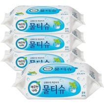 깨끗한나라 페퍼민트 물티슈 리필형, 30매, 4팩
